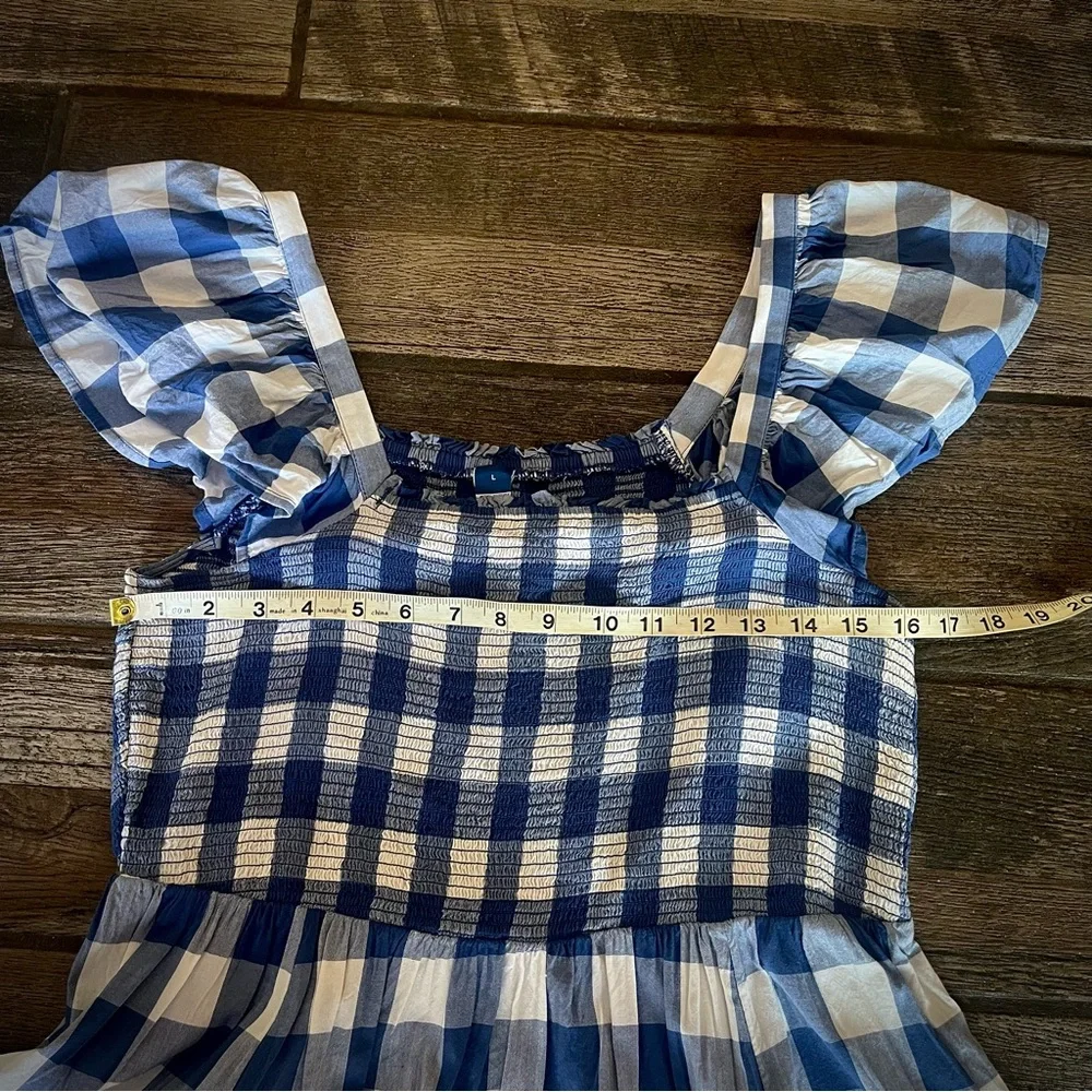 Old Navy blue & white checkered summer dress L - Picture 4 of 8